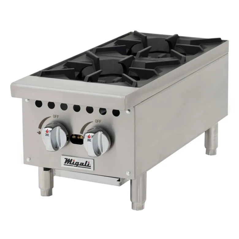 Migali C-HP-2B-12 12" Gas Hotplate w/ (2) Burners & Manual Control,LP