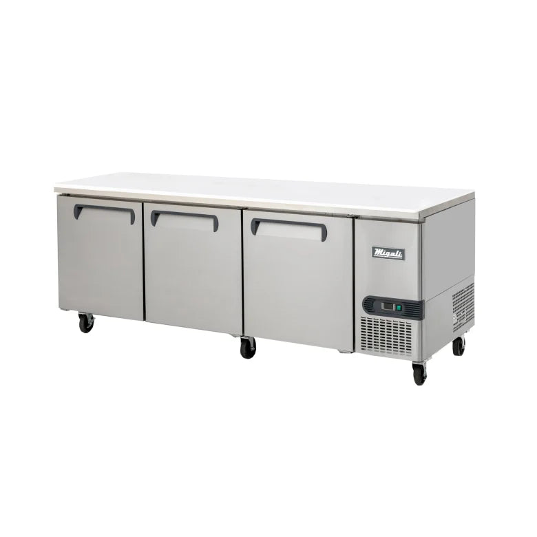 Migali C-RWT93-HC 93" Competitor Series® Worktop Refrigerator w/ (3) Sections & (3) Doors, 115v