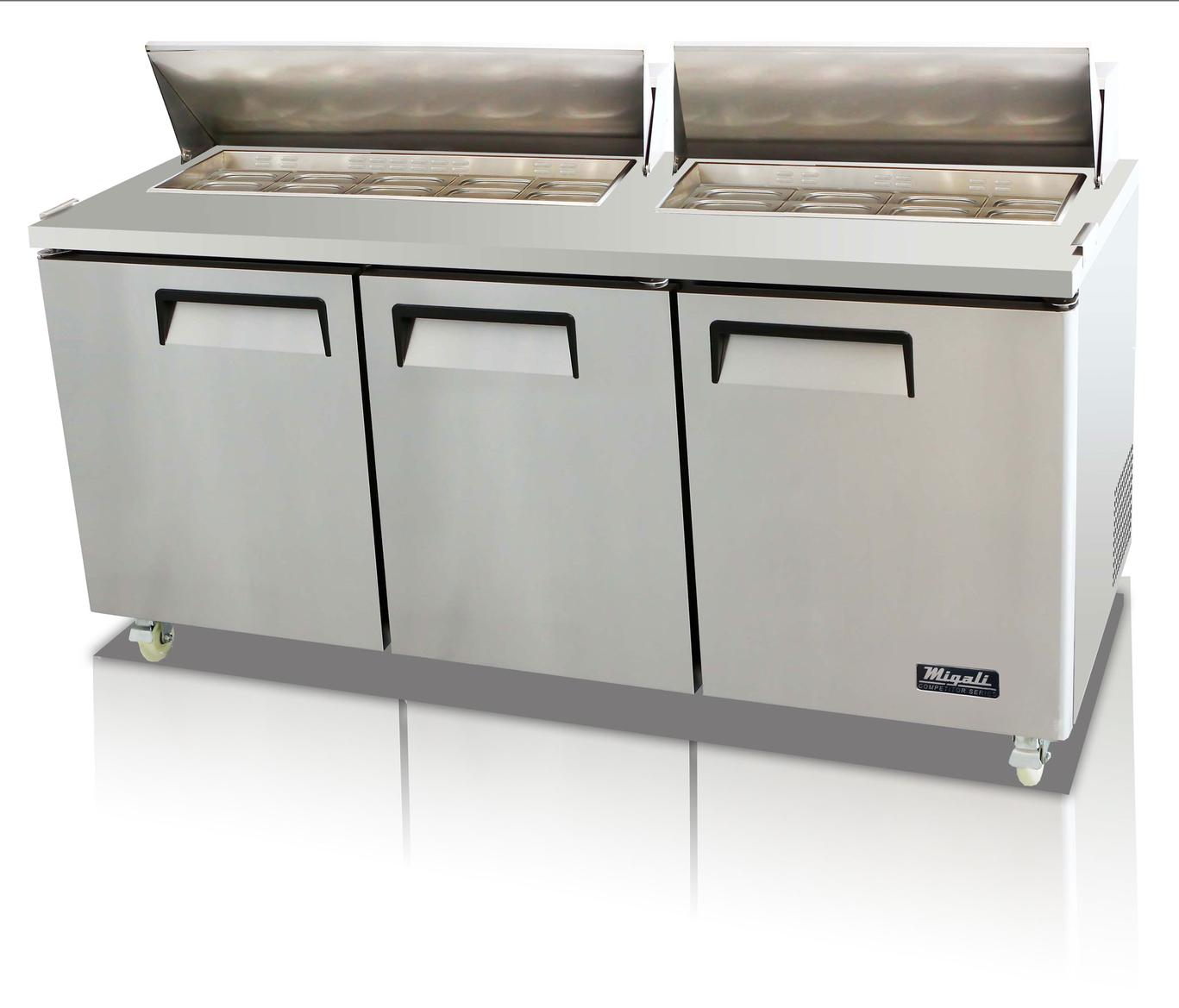 Migali C-SP72-18-HC 72 7/10" Competitor Series® Sandwich/Salad Prep Table w/ Refrigerated Base, 115v