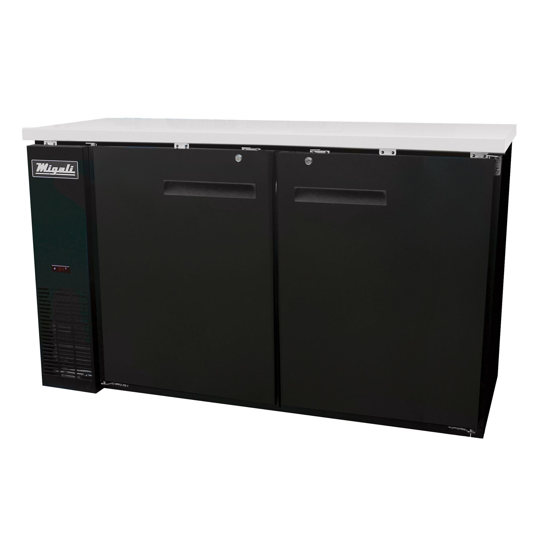 Migali C-BB60-HC 60 4/5" Bar Refrigerator - 2 Swinging Solid Doors, 115v