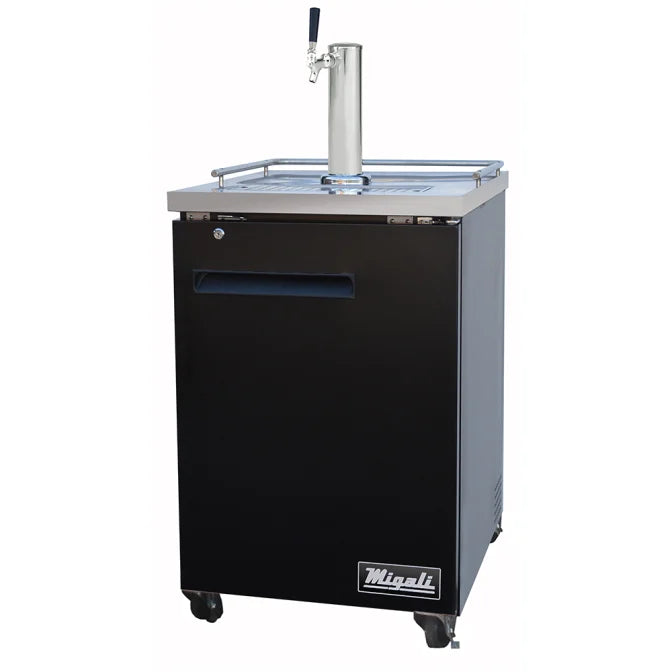 Migali C-DD23-1-HC 23 1/2" Kegerator Beer Dispenser w/ (1) Keg Capacity - (1) Column, Black