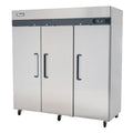 Migali C-3R-HC 77 4/5" Three Section Reach In Refrigerator, (3) Left/Right Hinge Solid Doors, 115v