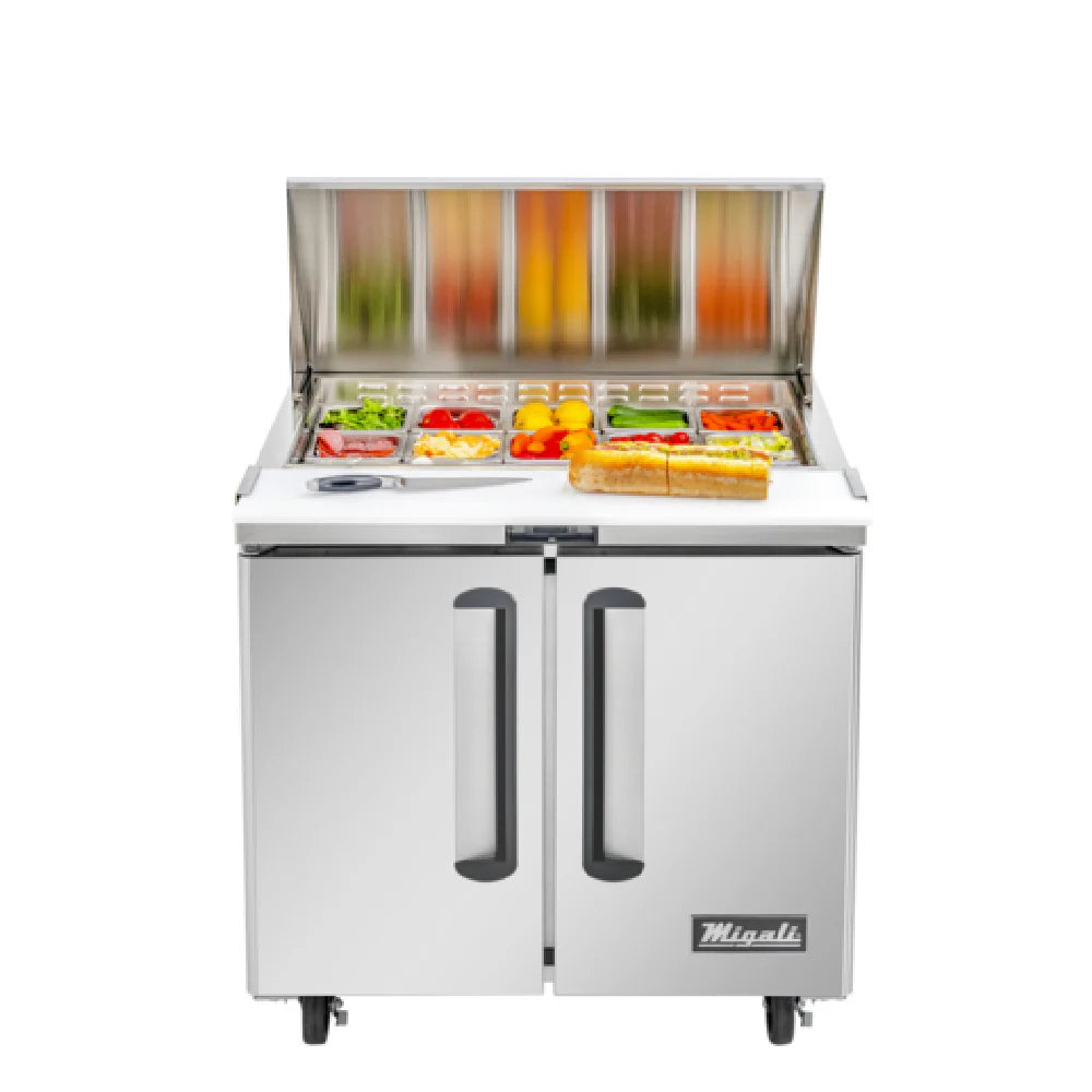 he Migali® C-SP36-15BT-HC 36" - 15 Pans, Sandwich Prep Table