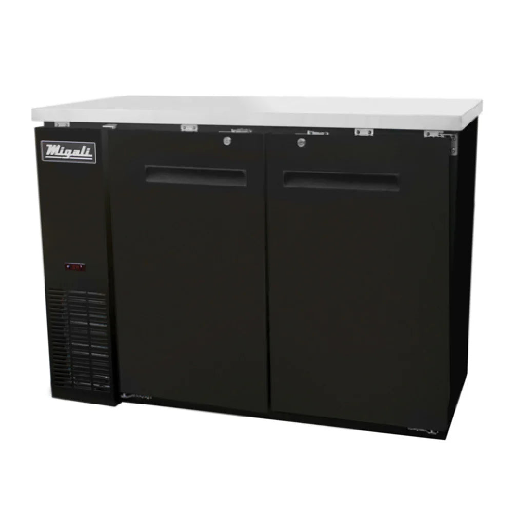 Migali C-BB48-HC 48 3/4" Bar Refrigerator - 2 Swinging Solid Doors, 115v