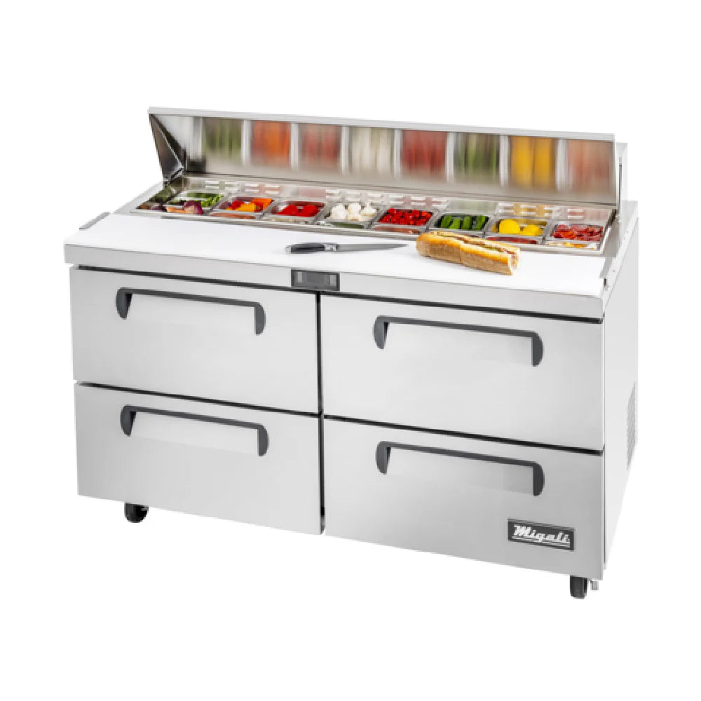 Migali C-SP60-16-D-HC 60 3/10" Competitor Series® Sandwich/Salad Prep Table w/ Refrigerated Base, 115v