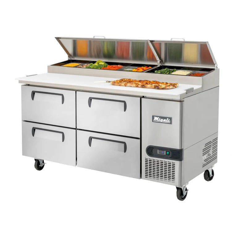 Migali C-PP67-D-HC 67" Competitor Series® Pizza Prep Table w/ Refrigerated Base