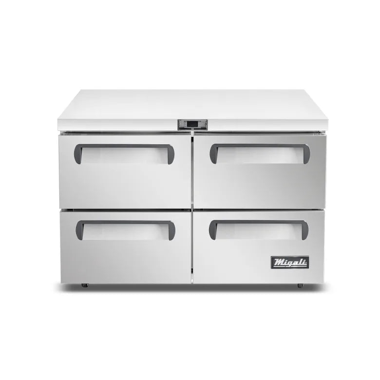Migali C-U48F-D-HC 48 1/4" Competitor Series® Worktop Freezer w/ (2) Sections & (4) Drawers, 115v