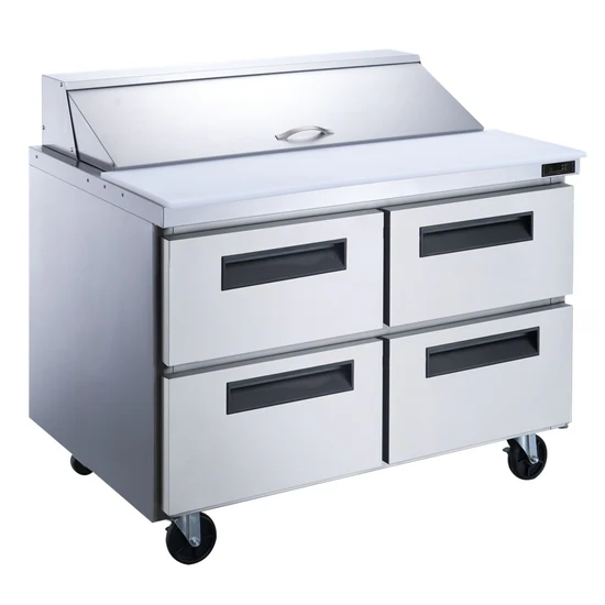 DSP60-24M-D4 4-Drawer Megatop Commercial Food Prep Table Refrigerator in Stainless Steel