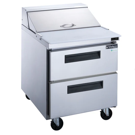 DSP29-8-D2 2-Drawer Commercial Food Prep Table Refrigerator in Stainless Steel