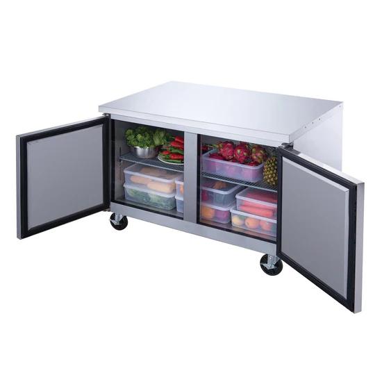 DUC60R 2-Door Undercounter Commercial Refrigerator in Stainless Steel