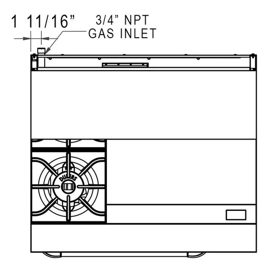 DCR36-2B24GM 36" Gas Range with Two (2) Open Burners & 24" Griddle