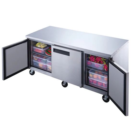 DUC72R 3-Door Undercounter Commercial Refrigerator in Stainless Steel