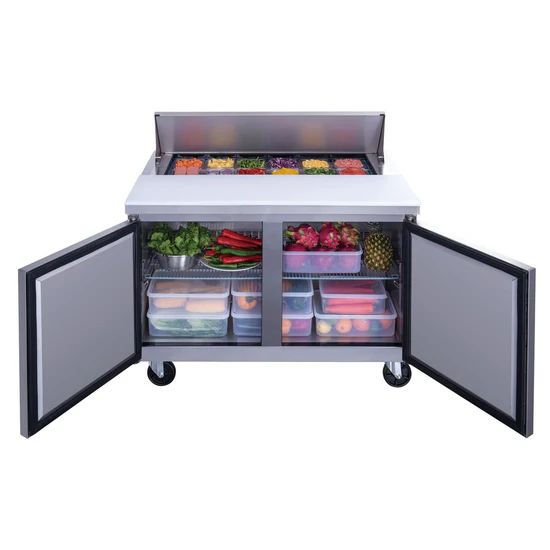 DSP48-12-S2 c2-Door Commercial Food Prep Table Refrigerator in Stainless Steel
