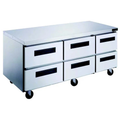 DUC72R-D6 6-Drawer Undercounter Commercial Refrigerator in Stainless Steel