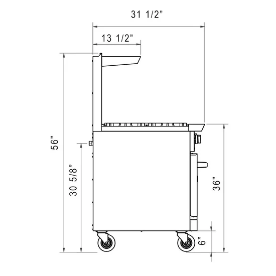 DCR36-2B24GM 36" Gas Range with Two (2) Open Burners & 24" Griddle