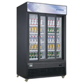 DSM-40SR Commercial Glass Sliding 2-Door Merchandiser Refrigerator in Black