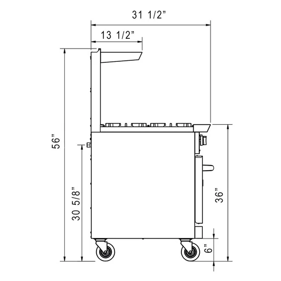 DCR60-10B 60" Gas Range with Ten (10) Open Burners