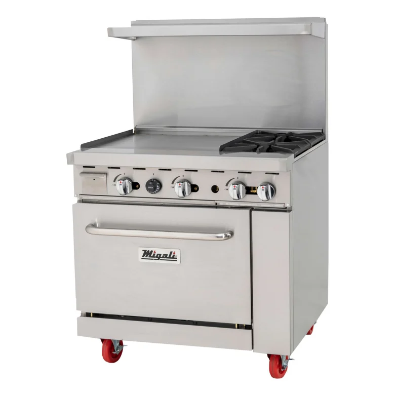 Migali C-RO2B-24GL-NG 36" 2 Burner Gas Range w/ Griddle & Standard Oven, Natural Gas