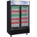 DSM-48R Commercial Glass Swing 2-Door Merchandiser Refrigerator in Black