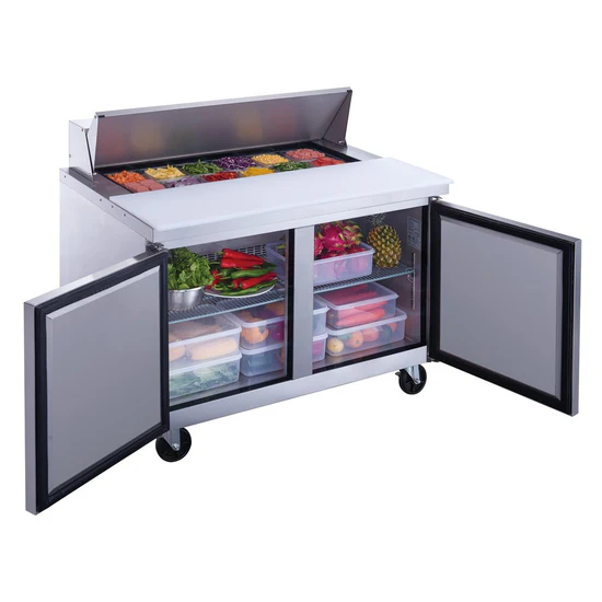 DSP48-12-S2 c2-Door Commercial Food Prep Table Refrigerator in Stainless Steel