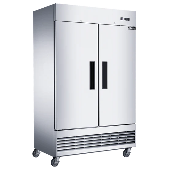 D47EF Compact 2-Door Commercial Freezer in Stainless Steel