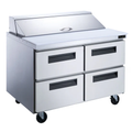 DSP48-12-D4 4-Drawer Commercial Food Prep Table Refrigerator in Stainless Steel