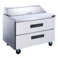 DSP36-15M-D2 2-Drawer Megatop Commercial Food Prep Table Refrigerator in Stainless Steel
