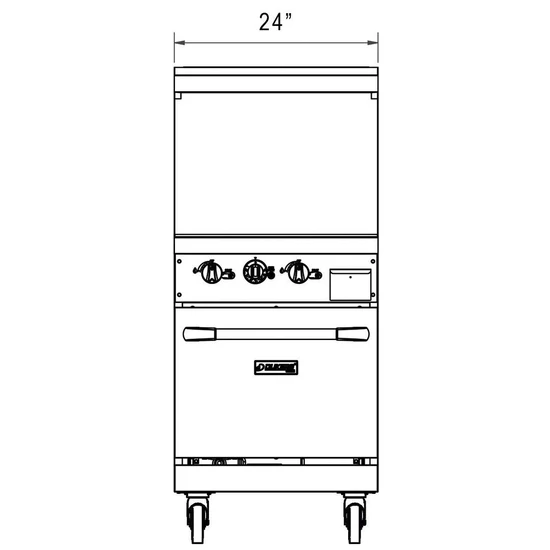 DCR24-GM 24" Gas Range with 24" Griddle