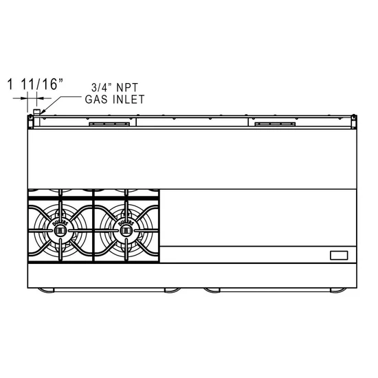 DCR60-4B36GM 60" Gas Range with Four (4) Open Burners & 36" Griddle