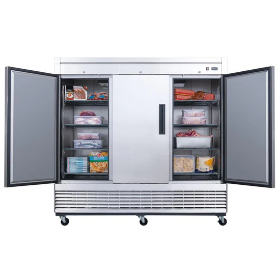 D83F 3-Door Commercial Freezer in Stainless Steel