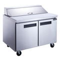DSP36-10-S2 2-Door Commercial Food Prep Table Refrigerator in Stainless Steel