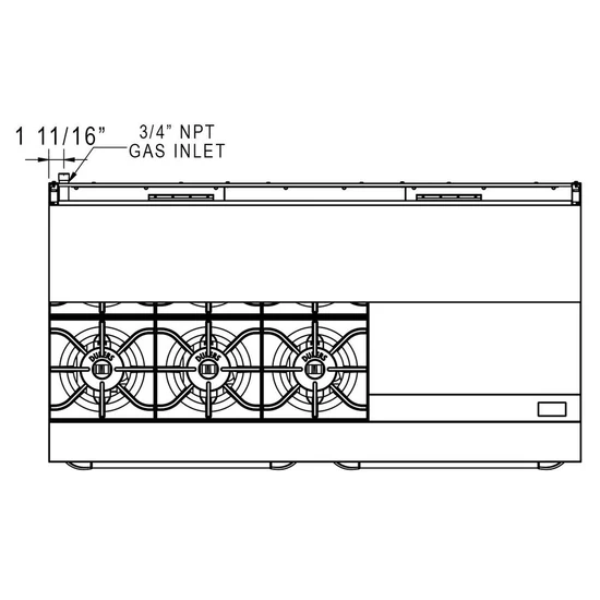DCR60-6B24GM 60" Gas Range with Six (6) Open Burners & 24" Griddle